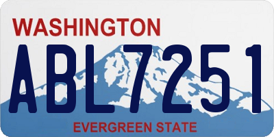 WA license plate ABL7251