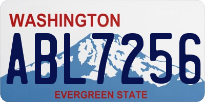 WA license plate ABL7256