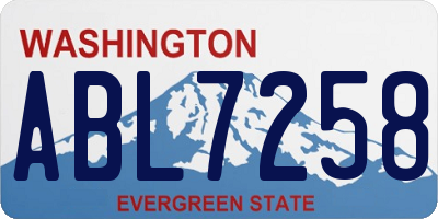 WA license plate ABL7258