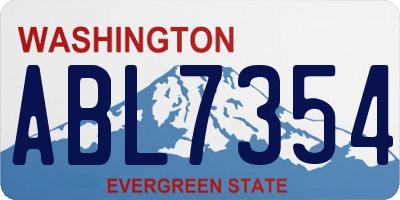WA license plate ABL7354