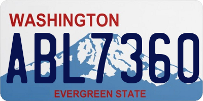 WA license plate ABL7360