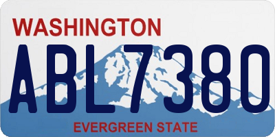 WA license plate ABL7380
