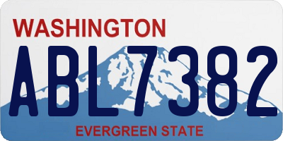WA license plate ABL7382