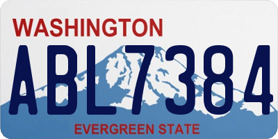 WA license plate ABL7384