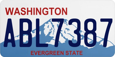 WA license plate ABL7387