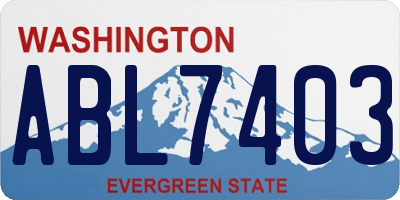 WA license plate ABL7403