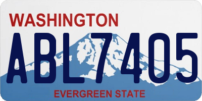 WA license plate ABL7405