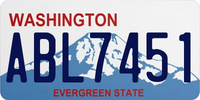 WA license plate ABL7451