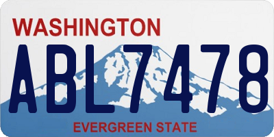 WA license plate ABL7478