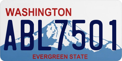 WA license plate ABL7501