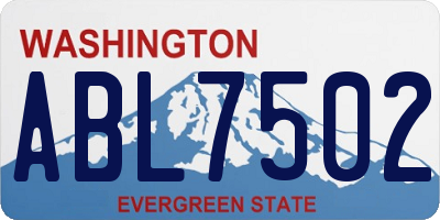 WA license plate ABL7502