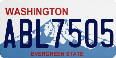 WA license plate ABL7505
