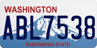 WA license plate ABL7538