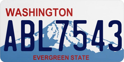 WA license plate ABL7543
