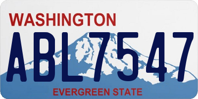WA license plate ABL7547