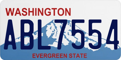 WA license plate ABL7554