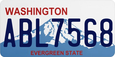WA license plate ABL7568