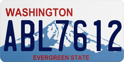 WA license plate ABL7612