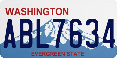 WA license plate ABL7634