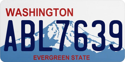 WA license plate ABL7639
