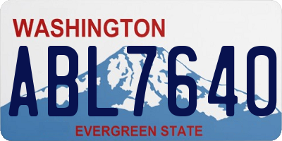 WA license plate ABL7640