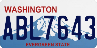 WA license plate ABL7643