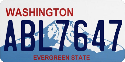 WA license plate ABL7647