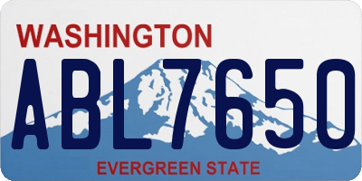 WA license plate ABL7650