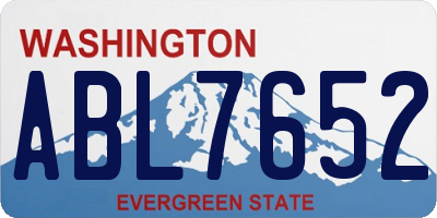 WA license plate ABL7652