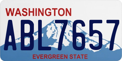 WA license plate ABL7657