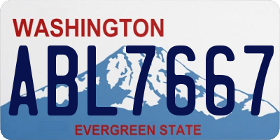 WA license plate ABL7667