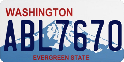 WA license plate ABL7670
