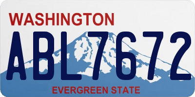 WA license plate ABL7672