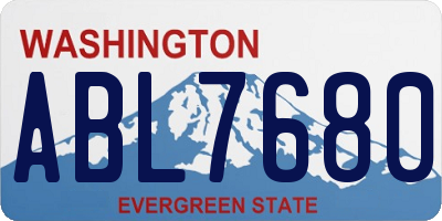 WA license plate ABL7680