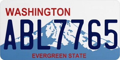 WA license plate ABL7765