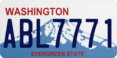 WA license plate ABL7771