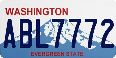 WA license plate ABL7772