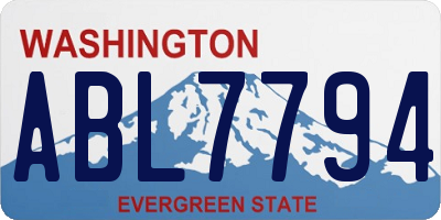 WA license plate ABL7794