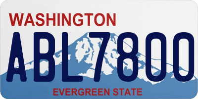 WA license plate ABL7800