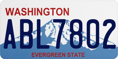 WA license plate ABL7802