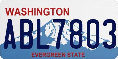 WA license plate ABL7803