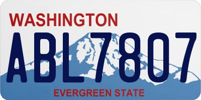 WA license plate ABL7807