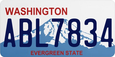 WA license plate ABL7834