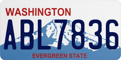 WA license plate ABL7836