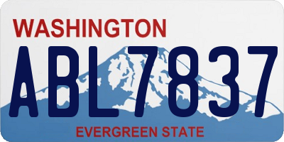 WA license plate ABL7837