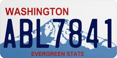 WA license plate ABL7841
