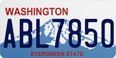 WA license plate ABL7850