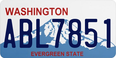 WA license plate ABL7851