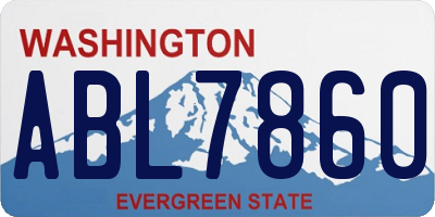 WA license plate ABL7860