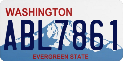 WA license plate ABL7861